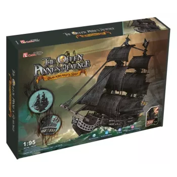 PUZZLE 3D Duży zestaw statków pirackich Queen Revenge