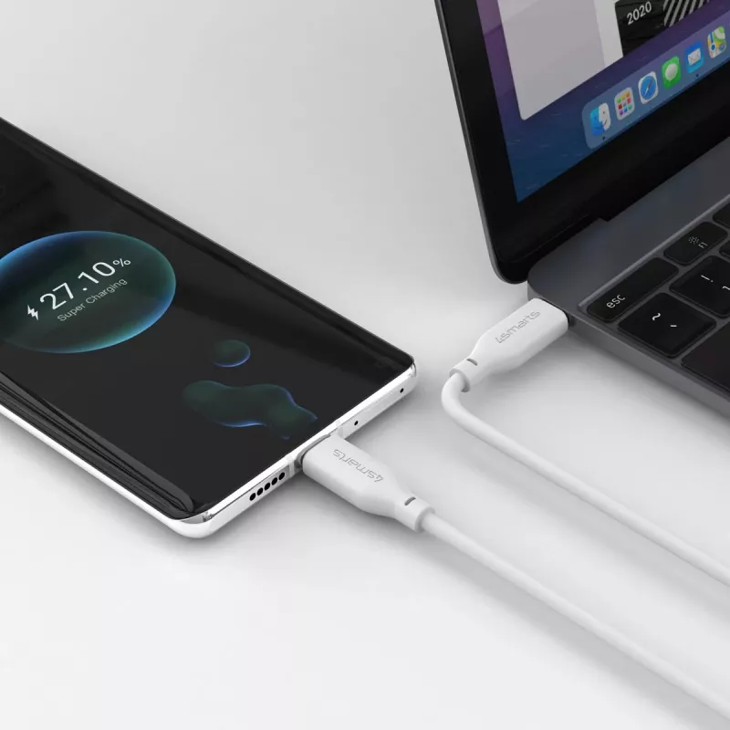 Kabel silikonowy 4smarts USB-C / USB-C High Flex 60W 1,5m biały