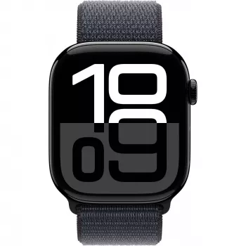 Apple Watch S10 Diamantschwarz Aluminium Sport Loop Tinte GPS + Cellular 46mm MWY53QF/A 2024