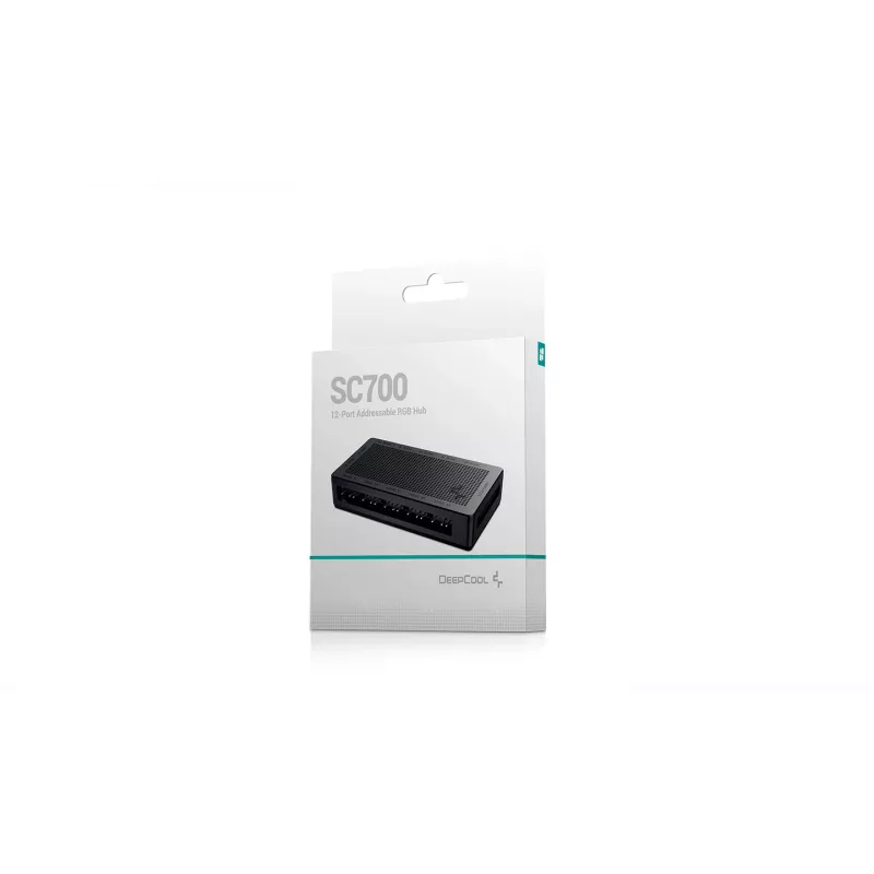 DeepCool RGB Hub SC700 12-portowy adresowalny koncentrator RGB, 12 portów ARGB 3-pin, montaż magnetyczny, czarny, 45×84×15 mm