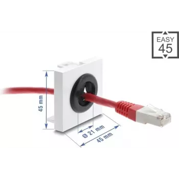 Przepust kablowy DELOCK Easy 45, średnica 21 mm, wejście kablowe do biurka/stołu