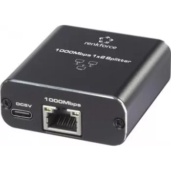 Renkforce RF-GES-200 Przełącznik sieciowy RJ45 2 porty zasilanie USB (RF-6739678)