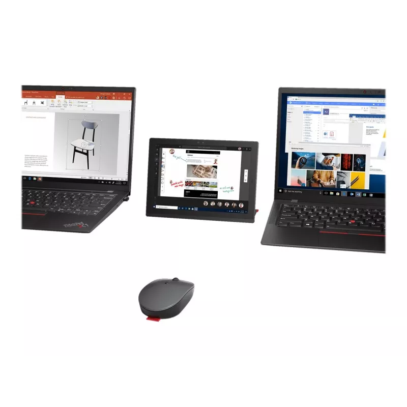 Mysz Lenovo Go Multi-Device biurowa, oburęczna, RF Wireless + Bluetooth, optyczna, 2400 DPI