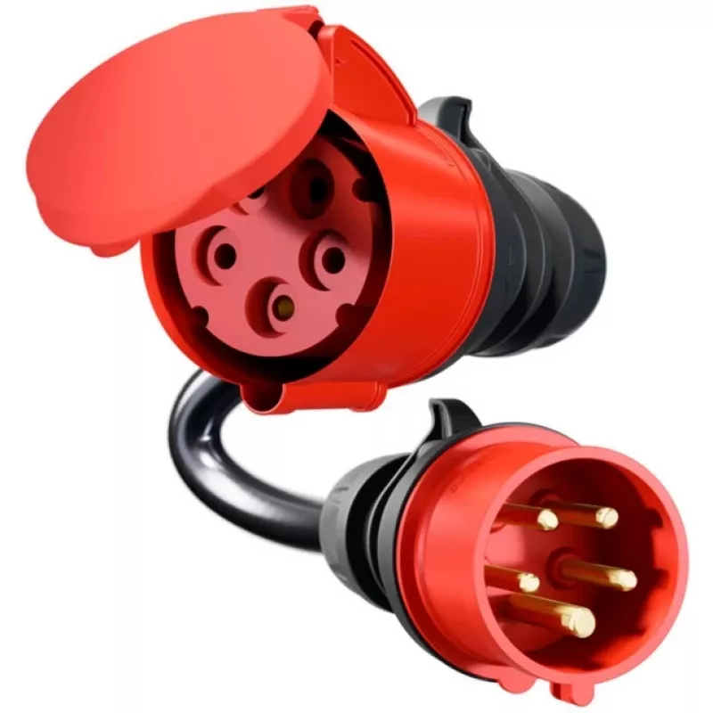 Adapter do Gemini flex 22 kW CEE czerwony prąd trójfazowy 32A > CEE czerwony 16A czarny 30cm