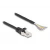 Kabel DeLOCK RJ50 męski do otwartych końcówek przewodów S/FTP 0,25 m czarny