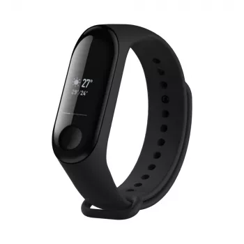 Silicone strap FIXED dla Xiaomi Mi Band 3/4 — Czarny, zamienny elastyczny wytrzymały silikon