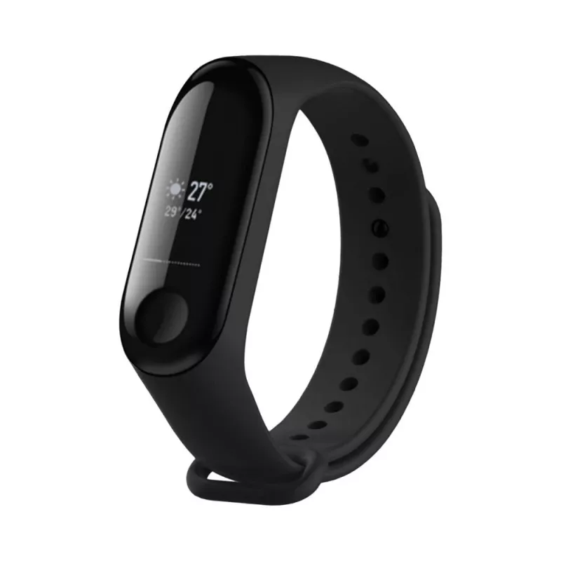 Silicone strap FIXED dla Xiaomi Mi Band 3/4 — Czarny, zamienny elastyczny wytrzymały silikon