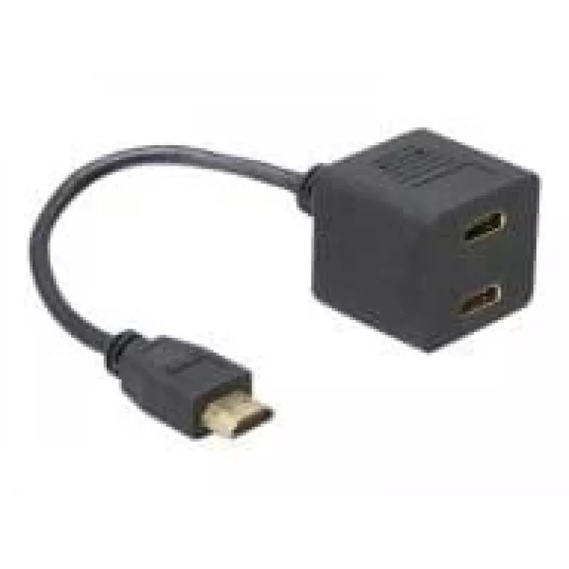 Kabel HDMI DeLOCK 65056 0,2 m wtyk męski na 2x gniazdo żeńskie