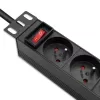 Qoltec Aluminiowa PDU do szafy RACK 10'' | 1U | 16A | 4xFRENCH | 1,8m