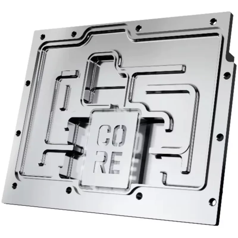 Tylna płyta karty graficznej Alphacool Core dla RX 9070 XT Aorus Elite — wykończenie transparentny chrom