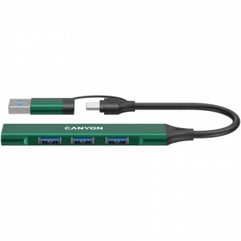CANYON hub DS-02 4w1 USB-A/C Zielony