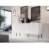Szafka komoda Cama meble JUNGLE 152x40,5x74,5 cm biały mat z czarnymi nogami