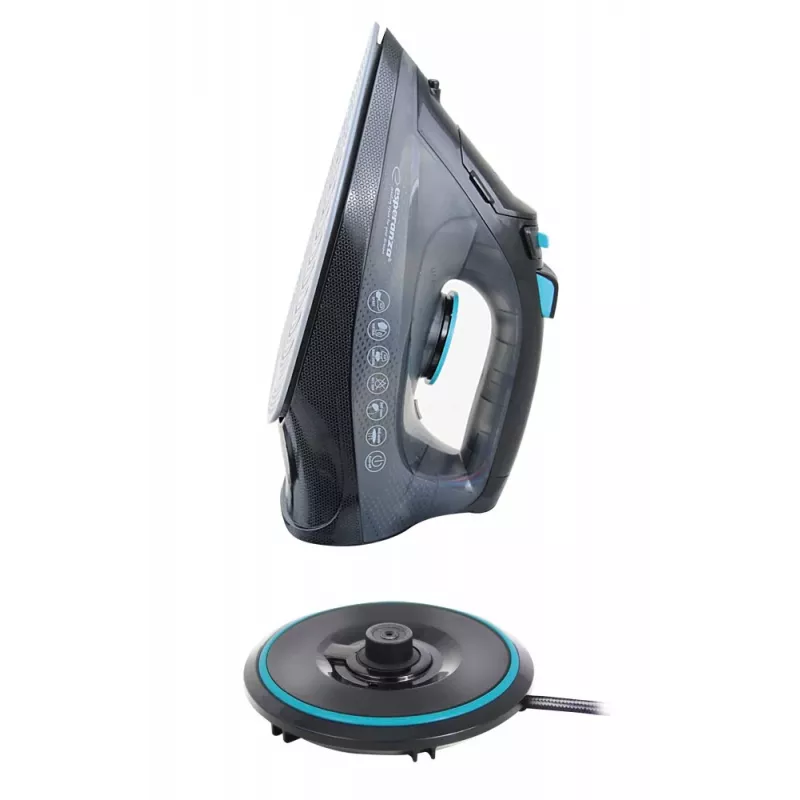 Żelazko parowe Esperanza EHI010 z ceramiczną stopą, szare, czarne, 2600 W