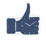 Zegar ścienny NeXtime 3072bl Thumbs up, 40,5x41,5 cm, niebieski/srebrny