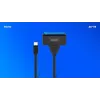 SAVIO SATA na USB-C kabel interfejsu AK-69, SATA żeński na USB-C męski, USB 3.2 Gen 1 (5 Gbit/s), 0,25 m, czarny