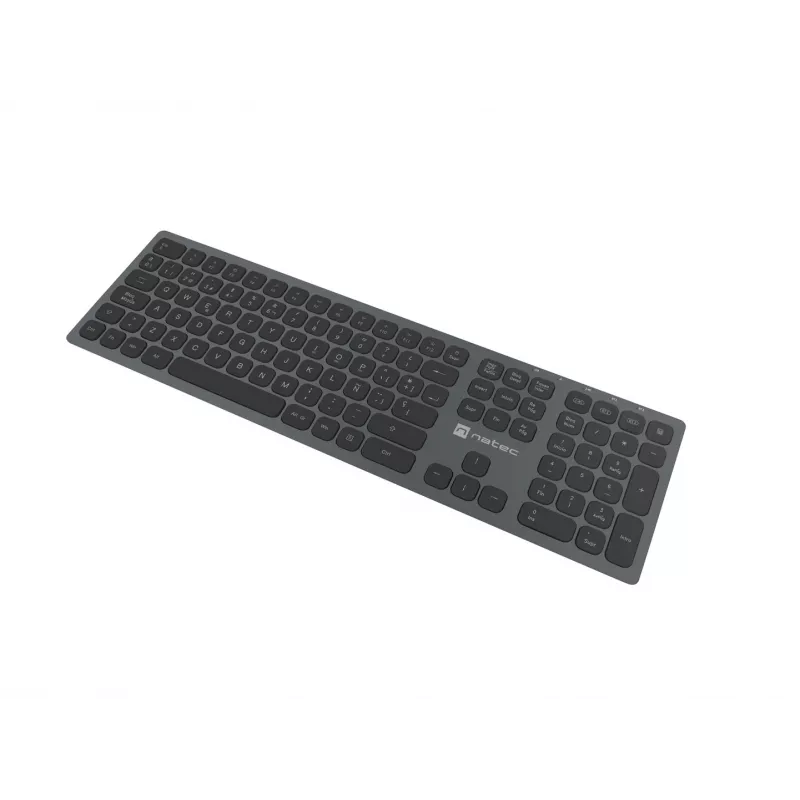 NATEC NKL-1830 Klawiatura uniwersalna RF bezprzewodowa Bluetooth QWERTY hiszpańska czarno-szara