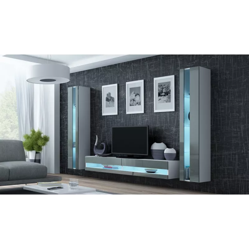 Cama stojak TV VIGO nowy 30/180/40 biały/szary połysk