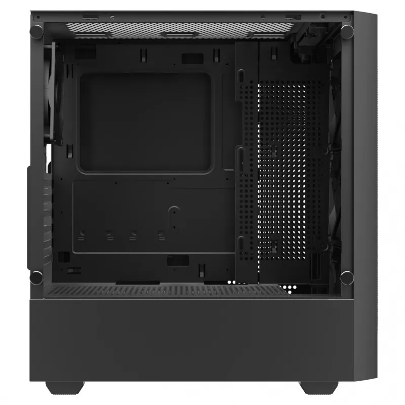 Obudowa PC SAVIO Noctis Flow — Cube Mini‑ITX/Micro‑ATX/ATX, 3x120mm przód, 1x120mm tył, 2x3.5 cala + 3x2.5 cala zatoki, hartowane szkło