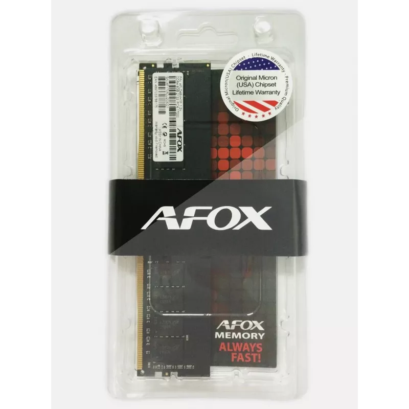 Pamięć RAM do komputerów stacjonarnych AFOX 8 GB DDR4 2666 MHz bez buforowania (1 x 8 GB) AFLD48FK1P