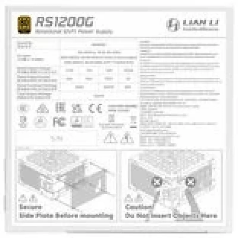 Zasilacz Lian Li RS1200G 1200 W 20+4 pin ATX 80 PLUS Gold Biały