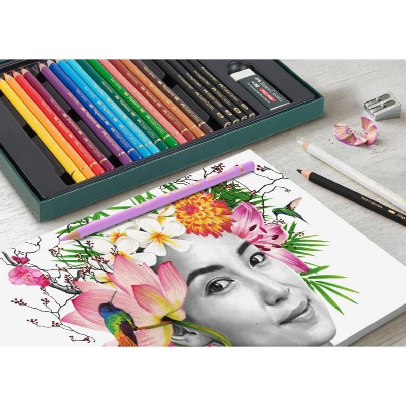 Kredki olejne Faber-Castell Polychromos & Pitt Graphite Matt Zestaw 21 szt. Wielokolorowe