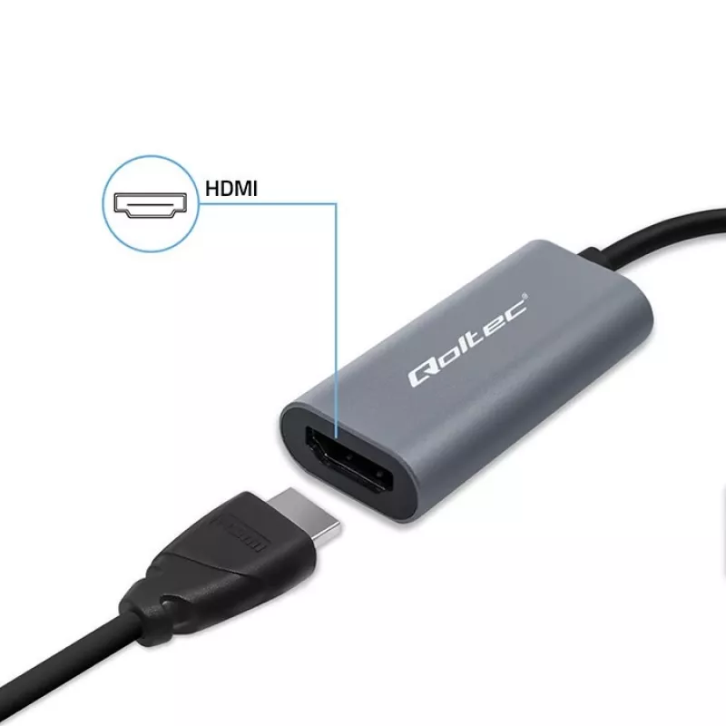 Adapter USB-C na HDMI 4K 60 Hz 32 AWG QOLTEC