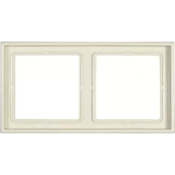 JUNG LS 982 W Ramka osłonowa 2-gniazdowa kość słoniowa bezśrubowa Duroplast 81x152 mm