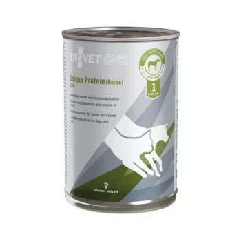 Mokra karma dla psa TROVET Horse Adult 400 g — dieta weterynaryjna, smak koniny, wilgotność 82%, białko 8,5%, tłuszcz 5%