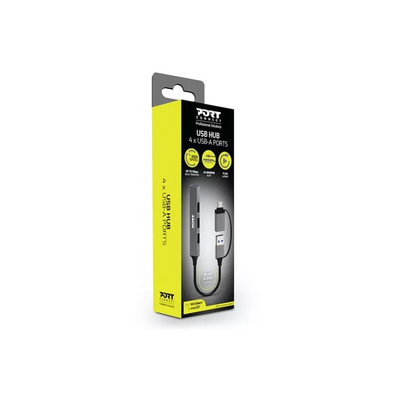 PORT CONNECT | HUB USB-C/USB-A 4 porty USB-A 3.0 5Gbps | 900160