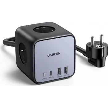 Ugreen DigiNest Pro 1 gniazdo(a) AC Typ C 1,8 m 4 3680 W Czarny
