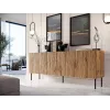 JUNGLE komoda 190x40.5x74.5 dąb wotan + czarne nogi