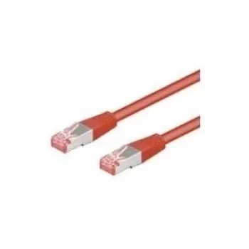 Wentronic Goobay CAT 6 kabel krosowy, S/FTP (PiMF), czerwony, 0,5 m - LSZH bezhalogenowy, miedź (68277)