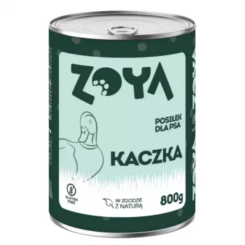 Mokra karma dla psa ZOYA Duck puszka 800 g — pełnoporcjowy posiłek dla dorosłych psów, 75% wilgotności, 10,5% białka, 7,5% tłuszczu