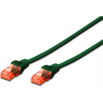 Kabel sieciowy DIGITUS Cat6 U/UTP 15 m Zielony RJ-45 styki niklowane/złocone