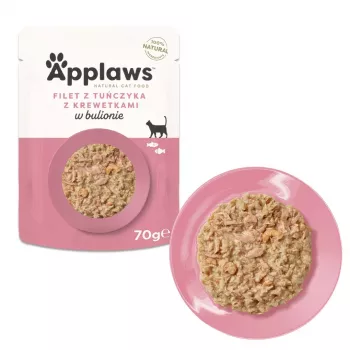 Mokra karma dla kota w tackach Applaws Filet z Tuńczyka 70 g — dla dorosłych, 16% białka, 80% wilgotności, smak rybny