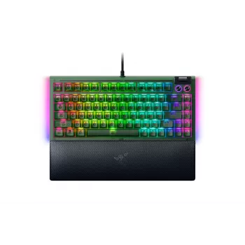 Mechaniczna klawiatura gamingowa Razer CzarnyWidow V4 75% — przewodowa, układ US, edycja Phantom zielony, mechaniczne przełączniki dotykowe Razer
