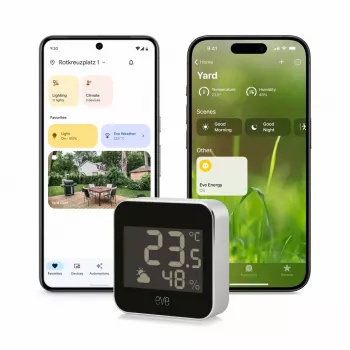 Stacja pogodowa Eve Systems EVE O — monitor temperatury i wilgotności wewnątrz i na zewnątrz