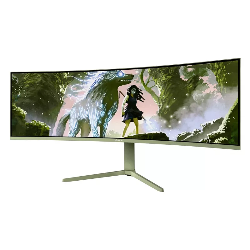 Curved computer monitor Arozzi Nova 49 inch (124.5 cm) Dual QHD 5120×1440 LED VA, 4 ms, zielony