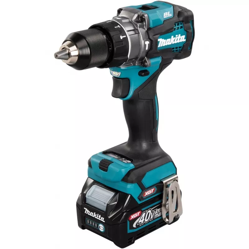 Makita HP001GD201 - Młotowiertarka/Wkrętarka - Akumulatorowa - 2 prędkości - Klucz uchwytowy 13 mm - 140 N·m - 2 akumulatory, ładowarka w zestawie - 40 V (HP001GD201)