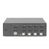 DIGITUS Przełącznik KVM, 4 porty, podwójny wyświetlacz, 4K, DisplayPort®