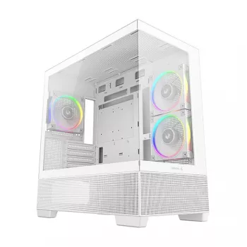 Obudowa PC Midi Tower DeepCool CG380 3F WH — Biała, 235×437×451 mm, obsługa 2,5 cala/3,5 cala, PSU na dole, 3 wentylatory 120 mm zainstalowane