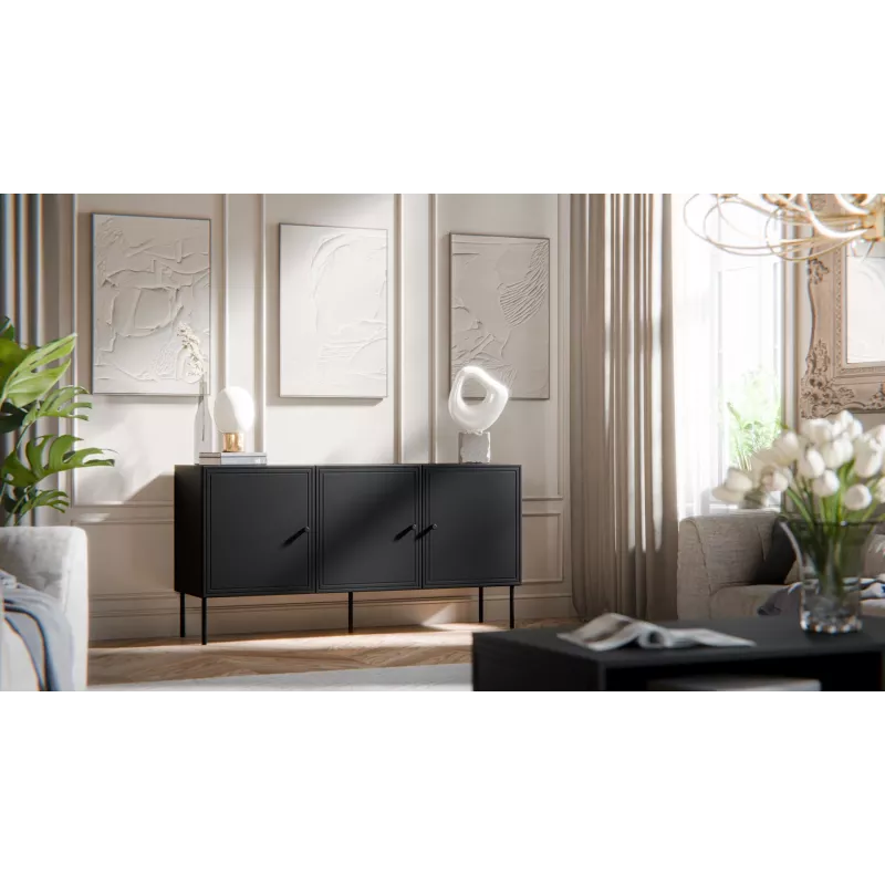 Cama 3D komoda PALAZZO BIS 151x40x75 matowy czarny