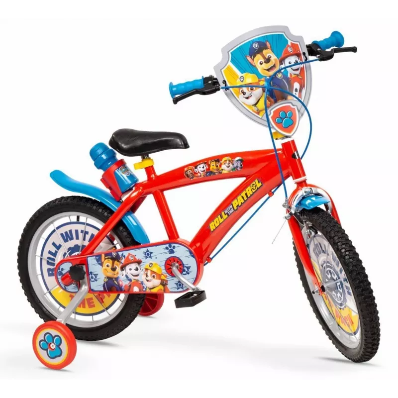 Rower dziecięcy Toimsa 16 cali Paw Patrol czerwony model 1678, koła 16-calowe, jednobiegowy