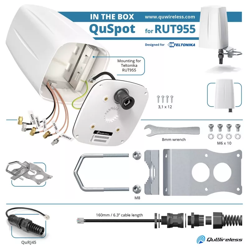 Antena dookólna QuWireless A955S 7 dBi