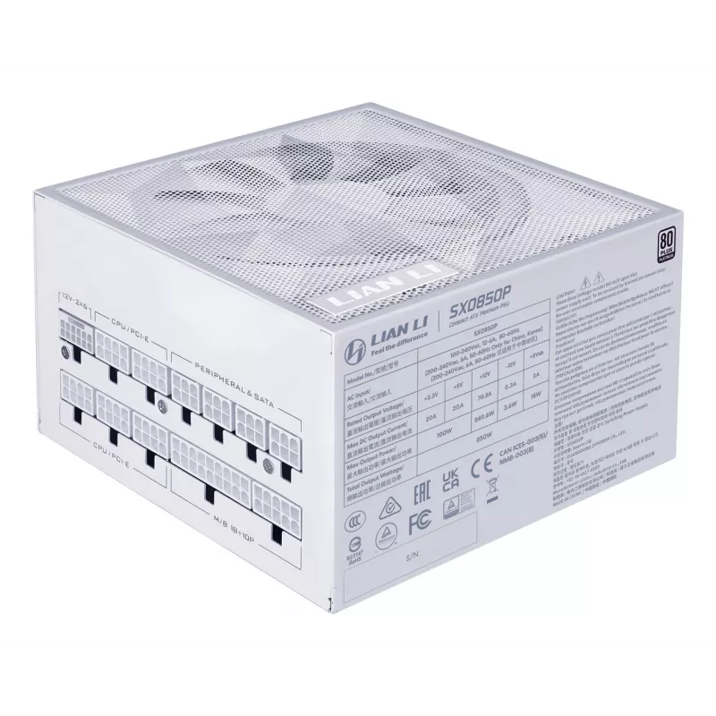 Zasilacz lian li SX Series 850W 80 PLUS Platinum PCIe 5.1 ATX 3.1 w pełni modułowy
