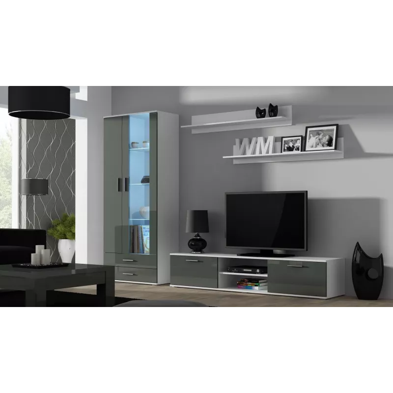 Cama stojak TV SOHO 180 biały/szary połysk