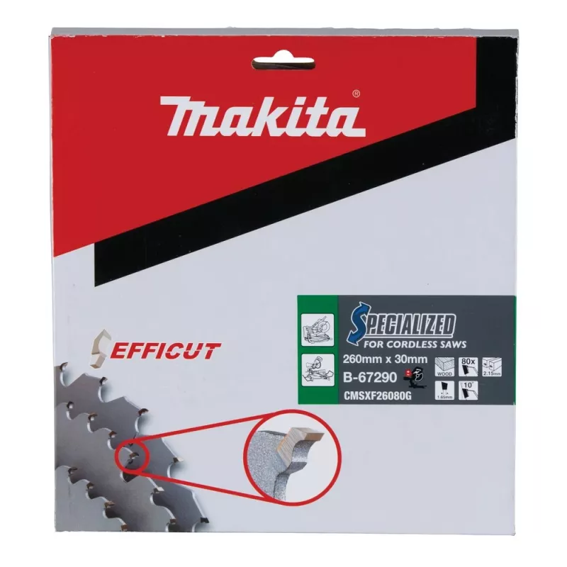 Tarcza do piły T.C.T. 260X2.15X30mm 10° T80 EFFICUT