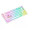 Klawiatura gamingowa Savio Phenix biały GAT czerwony PUD przewodowa bezprzewodowa USB Bluetooth RGB LED