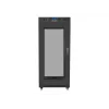 Szafa rack 19 27U 600x800 czarna, drzwi perforowane LCD (płaski montaż)