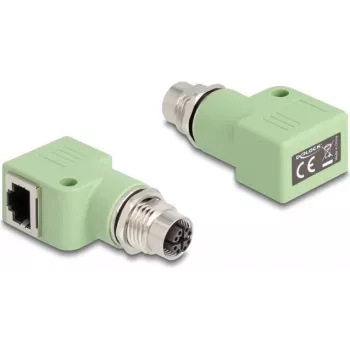 DeLOCK 60681 M12 RJ45 zielone złącze M12 RJ45 złocone styki